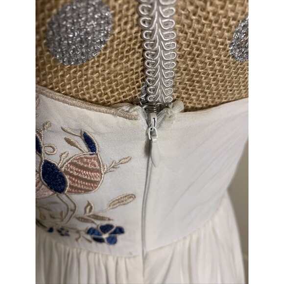 Lulus Daisy Petal Pickin Babydoll Mini Dress Women Small Ivory Fairy Embroidered - Picture 8 of 15